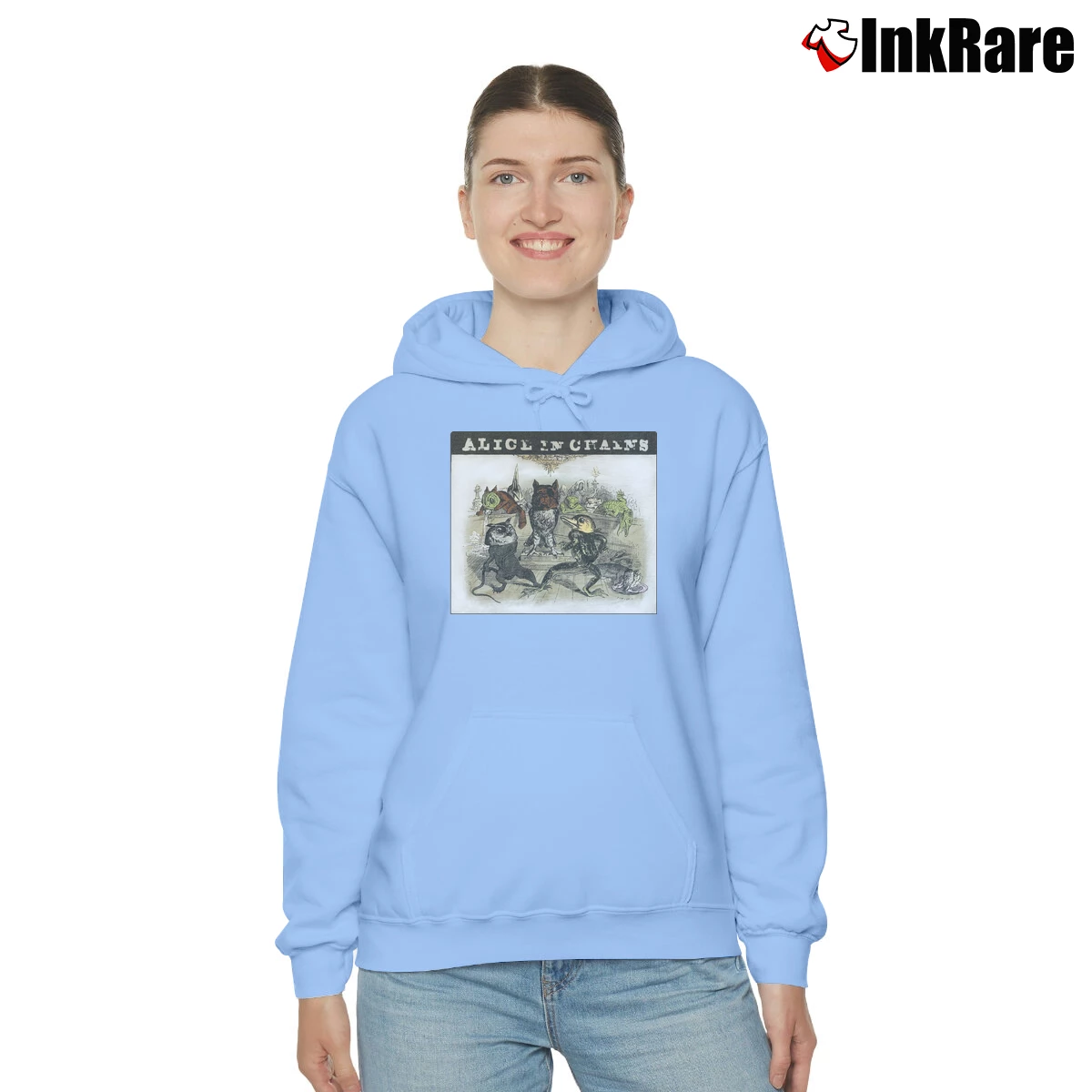 Women’s 1995 Alice In Chains Jj Grandville Tour Graphic Cozy Hoodie in light blue | Warm, Structured, Stylish