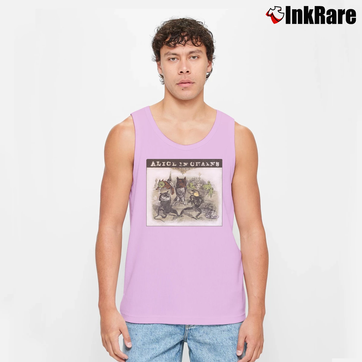 Men’s 1995 Alice In Chains Jj Grandville Tour Graphic Tank Top in light pink | Breathable, Active-Friendly Design