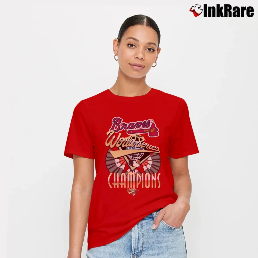 Women’s 1995 Atlanta Braves World Series Champs Signature T-Shirt in red | Soft, Flattering Fit