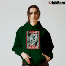 Women’s 1995 Barbara Kruger Small World Cozy Hoodie in forest green | Warm, Structured, Stylish