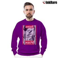 Men’s 1995 Barbara Kruger Small World Crewneck Sweatshirt in purple | Cozy Fabric, Clean Style