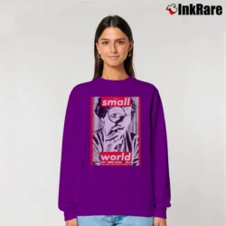 Women’s 1995 Barbara Kruger Small World Relaxed Sweatshirt in purple | Soft, Laid-Back Vibe