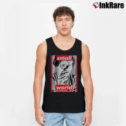 Men’s 1995 Barbara Kruger Small World Tank Top in black | Breathable, Active-Friendly Design