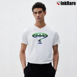 Men’s 1995 Batman Forever Movie V-Neck Tee in white | Sharp, Breathable, Everyday Staple