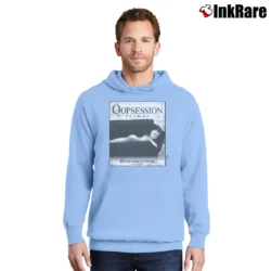 Men’s 1995 Betty Boop Oopsession Cologne Graphic Pullover Hoodie in light blue | Cozy, Durable, Modern Fit