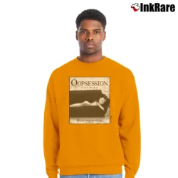 Men’s 1995 Betty Boop Oopsession Cologne Graphic Crewneck Sweatshirt in orange | Cozy Fabric, Clean Style