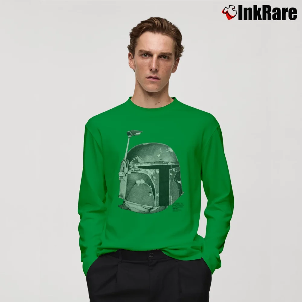 Men’s 1995 Boba Fett Star Wars Changes Mandalorian Long-Sleeve Shirt in irish green | Sleek, Lightweight, Year-Round Wear