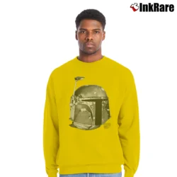Men’s 1995 Boba Fett Star Wars Changes Mandalorian Crewneck Sweatshirt in yellow | Cozy Fabric, Clean Style