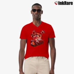 Men’s 1995 Cleveland Browns Taz Looney Tunes V-Neck Tee in red | Sharp, Breathable, Everyday Staple