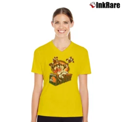 Women’s 1995 Cleveland Browns Taz Looney Tunes V-Neck Tee in yellow | Chic Neckline, Soft Texture