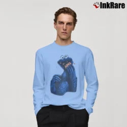 Men’s 1995 Cookie Monster Dragonball Star Wars Crossover Long-Sleeve Shirt in light blue | Sleek, Lightweight, Year-Round Wear