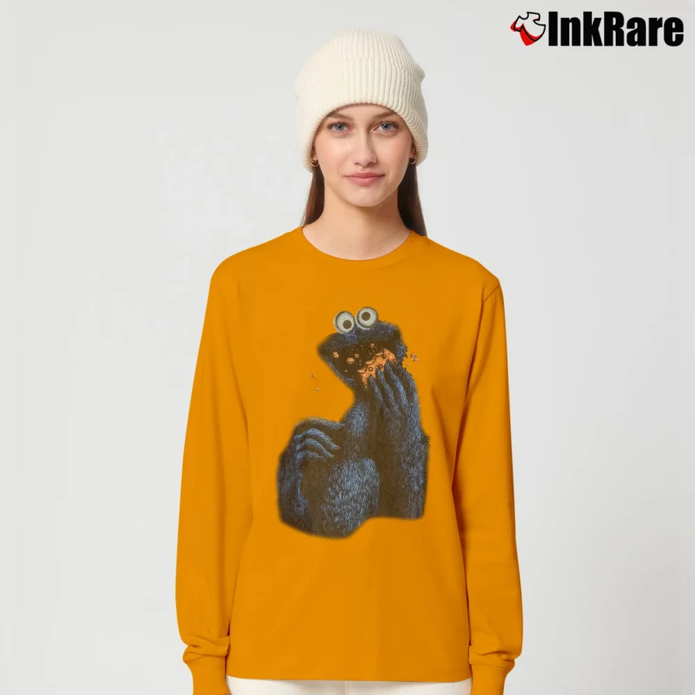 Women’s 1995 Cookie Monster Dragonball Star Wars Crossover Long-Sleeve Top in orange | Sleek, Versatile, All-Season