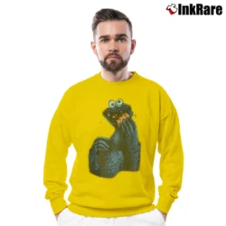 Men’s 1995 Cookie Monster Dragonball Star Wars Crossover Crewneck Sweatshirt in yellow | Cozy Fabric, Clean Style