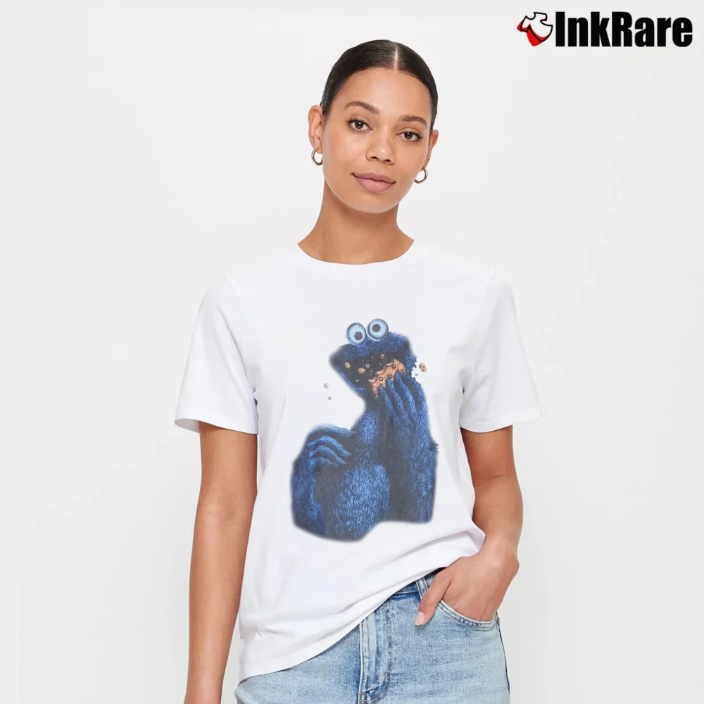 Women’s 1995 Cookie Monster Dragonball Star Wars Crossover Signature T-Shirt in white | Soft, Flattering Fit