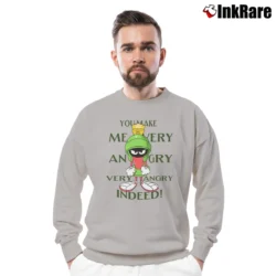 Men’s 1995 Marvin The Martian Angry Looney Tunes Cartoon Crewneck Sweatshirt in sport grey | Cozy Fabric, Clean Style