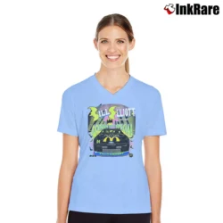 Women’s 1995 NASCAR Batman Bill Elliott V-Neck Tee in light blue | Chic Neckline, Soft Texture