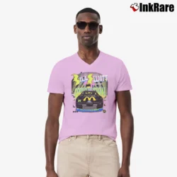 Men’s 1995 NASCAR Batman Bill Elliott V-Neck Tee in light pink | Sharp, Breathable, Everyday Staple