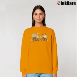 Women’s 1995 Popeye And Betty Boop Cartoon Graphic Relaxed Sweatshirt in orange | Soft, Laid-Back Vibe