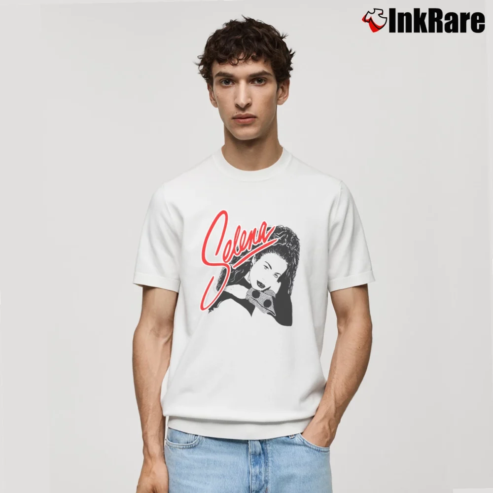 Men’s 1995 Selena Quintanilla Concert Double Sided Classic T-Shirt in white | Soft, Breathable Everyday Wear