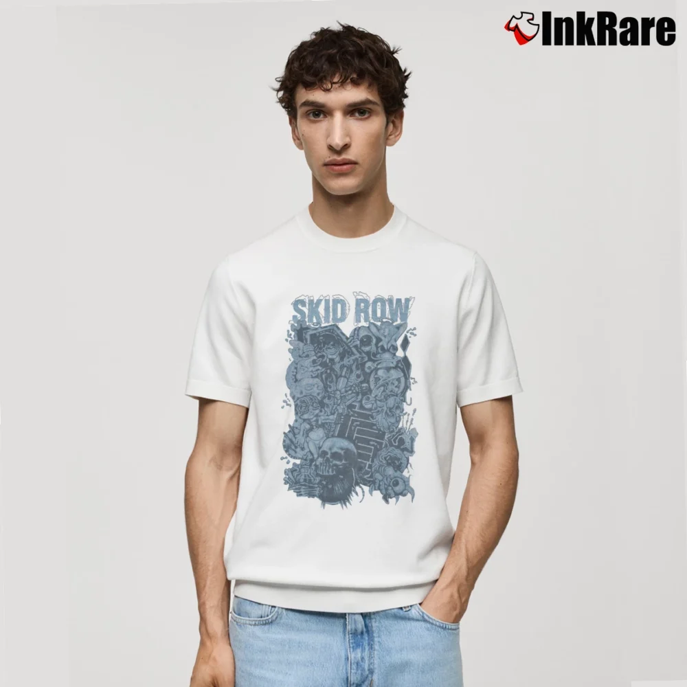 Men’s 1995 Skid Row Subhuman Race Tour Concert Promo Album 90s Classic T-Shirt in white | Soft, Breathable Everyday Wear