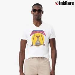 Men’s 1995 Taz Tasmanian Devil Looney Tunes V-Neck Tee in white | Sharp, Breathable, Everyday Staple