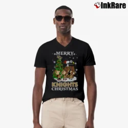 Men’s 1995 UCF Knights Merry Christmas Snoopy Ugly V-Neck Tee in black | Sharp, Breathable, Everyday Staple