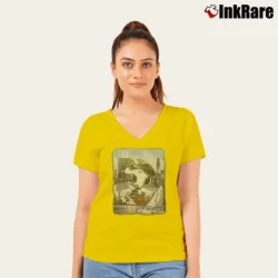 Women’s 1995 White Sox Snoopy MLB Baseball V-Neck Tee in yellow | Chic Neckline, Soft Texture