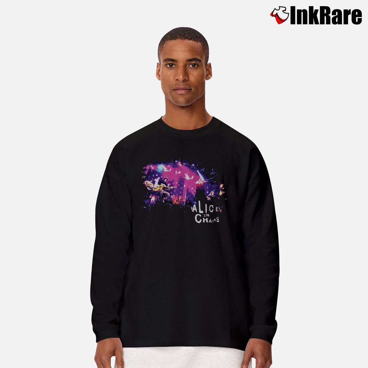 Men’s 1996 Alice In Chains Mtv Unplugged Concert Long-Sleeve Shirt in black | Sleek, Lightweight, Year-Round Wear