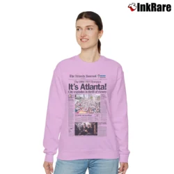 Women’s 1996 Atlanta Olympics Newspaper Relaxed Sweatshirt in light pink | Soft, Laid-Back Vibe