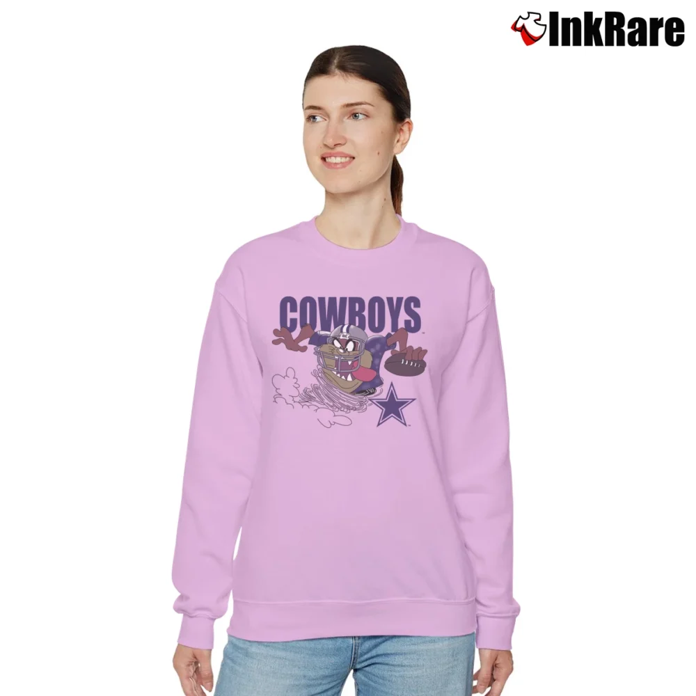 Women’s 1996 Dallas Cowboys Looney Tunes Tasmanian Devil Relaxed Sweatshirt in light pink | Soft, Laid-Back Vibe