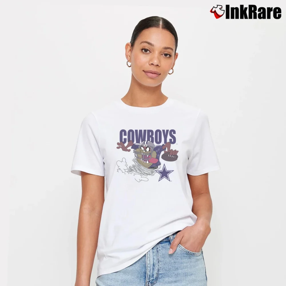 Women’s 1996 Dallas Cowboys Looney Tunes Tasmanian Devil Signature T-Shirt in white | Soft, Flattering Fit