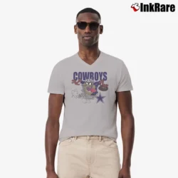 Men’s 1996 Dallas Cowboys Looney Tunes Tasmanian Devil V-Neck Tee in sport grey | Sharp, Breathable, Everyday Staple