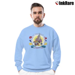 Men’s 1996 Disney Anniversary Mickey Mouse Crewneck Sweatshirt in light blue | Cozy Fabric, Clean Style
