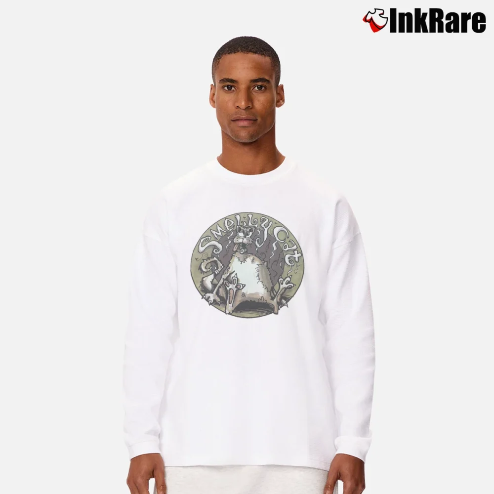 Men’s 1996 Friends Smelly Cat Promo Long-Sleeve Shirt in white | Sleek, Lightweight, Year-Round Wear