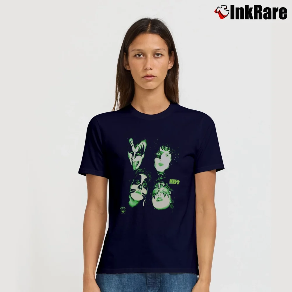 Women’s 1996 Kiss Glow In The Dark Tour Signature T-Shirt in navy | Soft, Flattering Fit