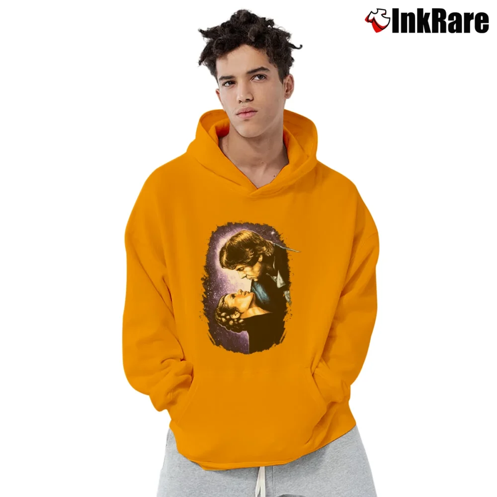 Men’s 1996 Star Wars Crossover Star Trek Graphic Pullover Hoodie in orange | Cozy, Durable, Modern Fit