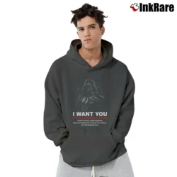 Men’s 1996 Star Wars Darth Vader I Want You Imperial Forces Parody Pullover Hoodie in charcoal | Cozy, Durable, Modern Fit