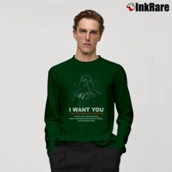 Men’s 1996 Star Wars Darth Vader I Want You Imperial Forces Parody Long-Sleeve Shirt in forest green | Sleek, Lightweight, Year-Round Wear