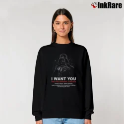 Women’s 1996 Star Wars Darth Vader I Want You Imperial Forces Parody Relaxed Sweatshirt in black | Soft, Laid-Back Vibe