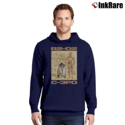 Men’s 1996 Star Wars R2 - D2 C - 3PO Vintage Pullover Hoodie in navy | Cozy, Durable, Modern Fit