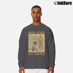 Men’s 1996 Star Wars R2 - D2 C - 3PO Vintage Long-Sleeve Shirt in charcoal | Sleek, Lightweight, Year-Round Wear