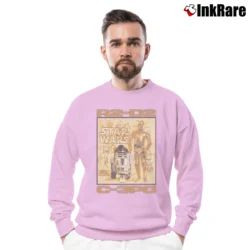 Men’s 1996 Star Wars R2 - D2 C - 3PO Vintage Crewneck Sweatshirt in light pink | Cozy Fabric, Clean Style