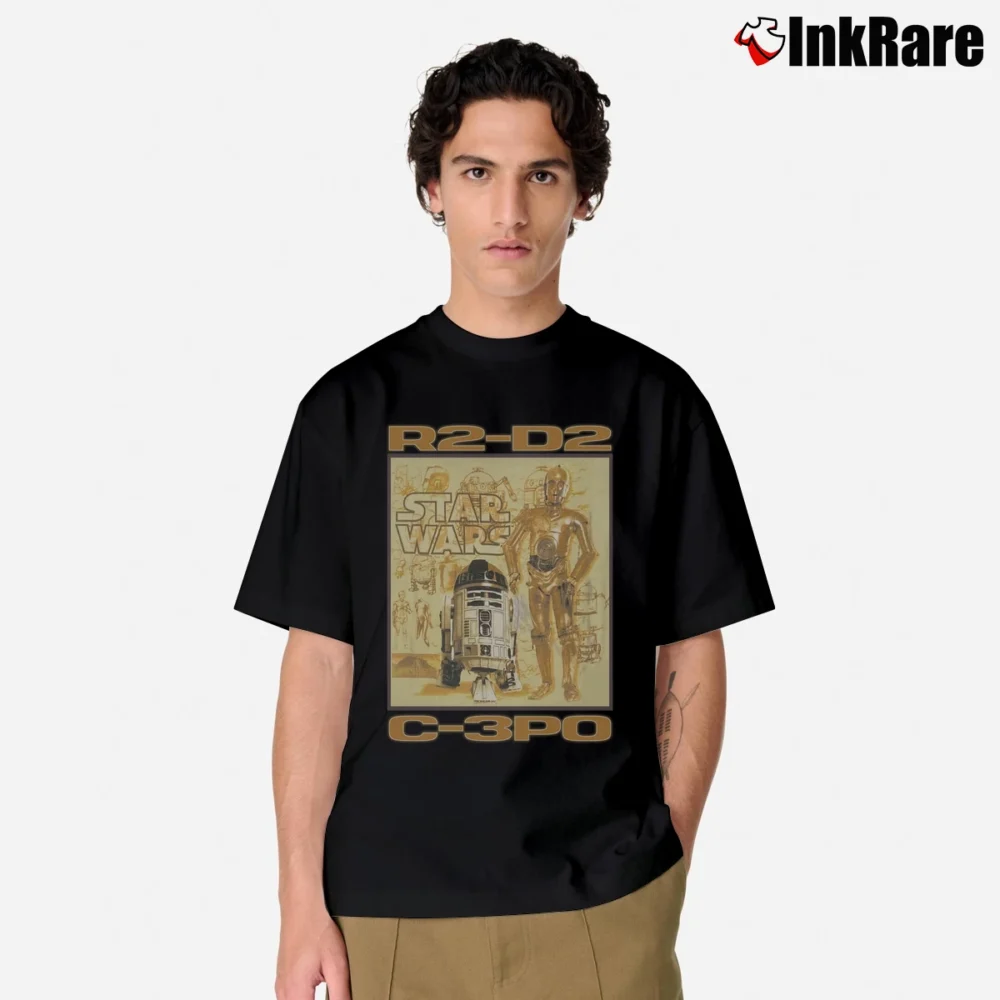 Men’s 1996 Star Wars R2 - D2 C - 3PO Vintage Classic T-Shirt in black | Soft, Breathable Everyday Wear