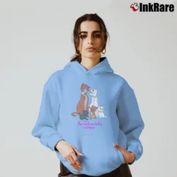 Women’s 1996 The Aristocats Disney Graphic Cartoon Cozy Hoodie in light blue | Warm, Structured, Stylish