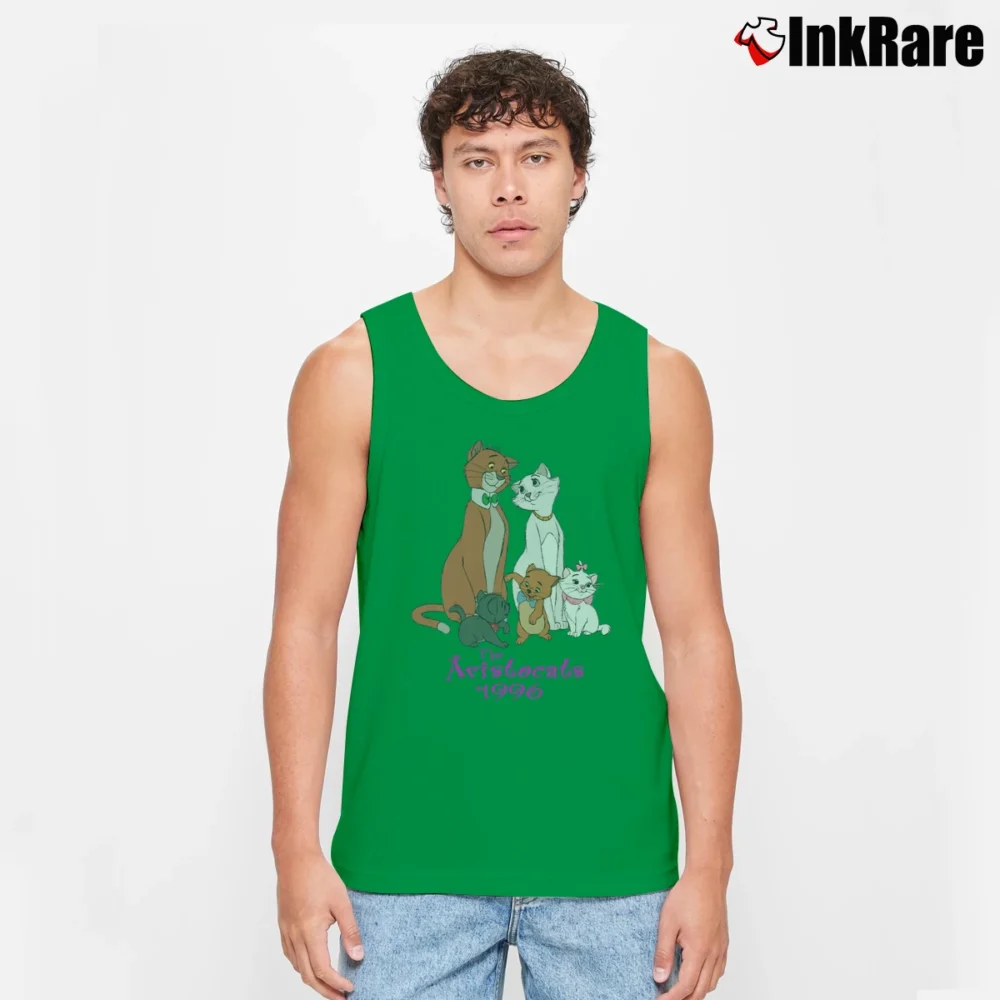 Men’s 1996 The Aristocats Disney Graphic Cartoon Tank Top in irish green | Breathable, Active-Friendly Design
