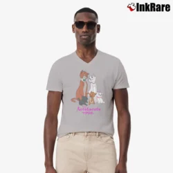 Men’s 1996 The Aristocats Disney Graphic Cartoon V-Neck Tee in sport grey | Sharp, Breathable, Everyday Staple