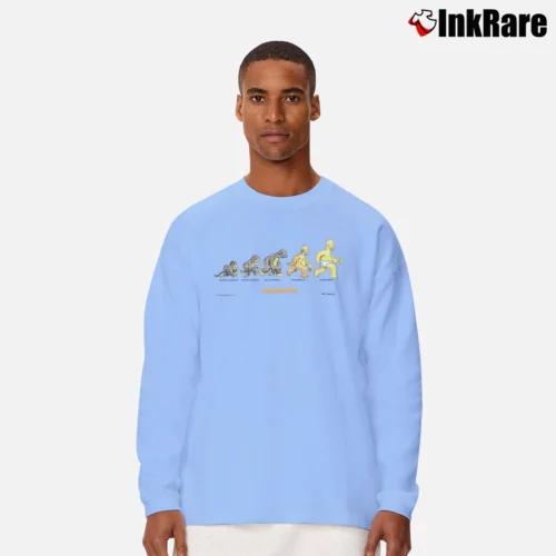 1996 The Simpsons Homersapien Cartoon Character Classic Men’s Long-Sleeve Tee in light blue – Versatile Layering Men’s 1996 The Simpsons Homersapien Cartoon Character Classic Long-Sleeve Shirt in light blue | Sleek, Lightweight, Year-Round Wear
