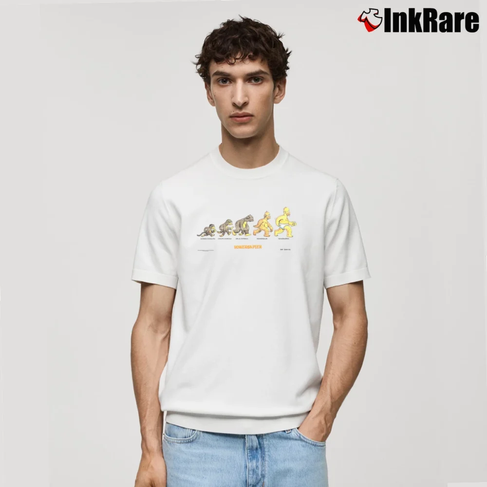 Men’s 1996 The Simpsons Homersapien Cartoon Character Classic Classic T-Shirt in white | Soft, Breathable Everyday Wear