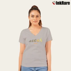 Women’s 1996 The Simpsons Homersapien Cartoon Character Classic V-Neck Tee in sport grey | Chic Neckline, Soft Texture