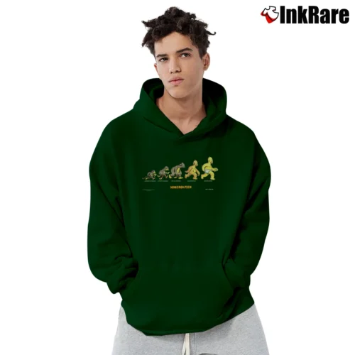 Men’s 1996 The Simpsons Homersapien Cartoon Character Pullover Hoodie in forest green | Cozy, Durable, Modern Fit